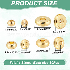 120 шт. 4-х видов проставочных бусин из нержавеющей стали 304 STAS-AR0001-74
