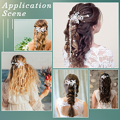 2 шт. набор заколок для волос из акрила с легированными кристаллами и стразами в виде бабочки и кисточки из кожи аллигатора&nbsp;AJEW-WH20080-59A