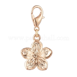 金メッキ亜鉛合金ペンダント  エナメルとカニカン付き  花  ミックスカラー  30mm  花：17x14x3mm&nbsp;X-HJEW-JM00386