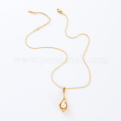 Женские ожерелья с подвеской-капелькой из нержавеющей стали и искусственного жемчуга GI9063