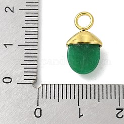 Anhänger aus natürlichem grünem Onyx-Achat (gefärbt und erhitzt)&nbsp;STAS-L277-07G-05