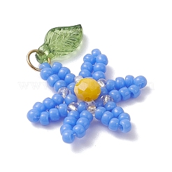 Подвески-цветы из стеклянных бусинок&nbsp;PALLOY-TA00345-03