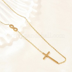 Colliers à maillons croisés en acier inoxydable 304 à vocation religieuse&nbsp;NJEW-H093-06G
