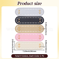 5 pz 5 colori 38 fori similpelle ovale fondo borsa lungo&nbsp;FIND-CY0001-06