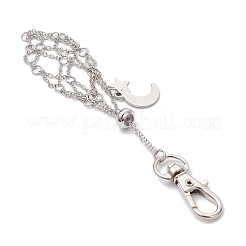 Поворотные карабины-лобстеры из лунного сплава и латунные кабельные цепи AJEW-JB01337-03