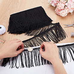 Отделочная лента из полиэстерового кружева с кисточками&nbsp;OCOR-WH0101-118B