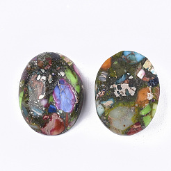 Ligne regalite d'or synthétique / jaspe impérial / cabochons de jaspe de sédiments marins&nbsp;G-S329-079D