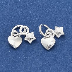 925 подвеска в виде сердца и звезды из стерлингового серебра STER-P071-06S