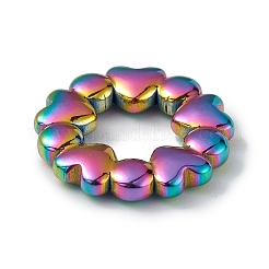 イオンプレーティング（IP）304ステンレス鋼リンクリング  ハートリング  虹色  18x3mm  内径：8.5mm&nbsp;STAS-I673-02MC