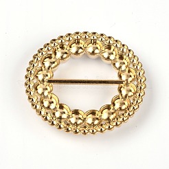 Flache runde Schnallen aus Legierung mit Strassen&nbsp;PALLOY-WH0086-37