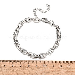 Pulseras de cadena de eslabones ovalados de acero inoxidable 304 para mujer&nbsp;BJEW-F529-03P