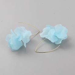 Boucles d'oreilles pendantes en forme de fleur en acrylique&nbsp;EJEW-WH0009-30F