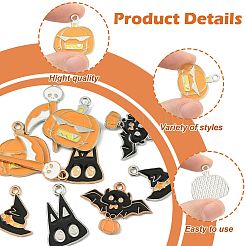 10шт 10 стиля хэллоуин тема сплава эмаль подвески&nbsp;ENAM-FS0003-84