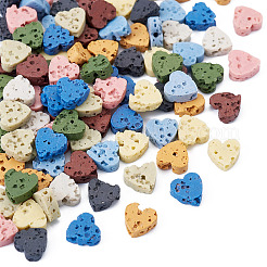 100 шт. 10-х цветные синтетические окрашенные бусины из лавы G-TA0002-37