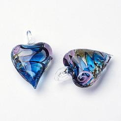 Ручной золотой песок сердца бусины подвески LAMP-R106-M3-B