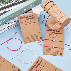 4 комплект браслетов-слайдеров из латунных бусин в форме сердца двух цветов&nbsp;BJEW-FI0001-17