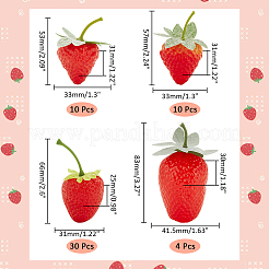 54шт 4 вида пластиковой имитации клубники AJEW-PH0011-34