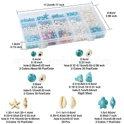 Наборы для поиска ювелирных изделий из синтетической бирюзы и натуральных ракушек каури своими руками DIY-FS0005-98