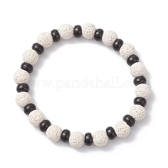 Браслеты из натуральной лавы и кокосовой скорлупы с бусинами для женщин и мужчин&nbsp;BJEW-JB12470-03