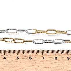 Colliers à chaîne trombone texturée en acier inoxydable 304 bicolore de 4 mm pour homme et femme&nbsp;SA-CBAB767-12GP