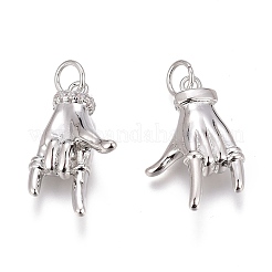 Латунные микропаве прозрачные подвески с фианитом ZIRC-O035-12P