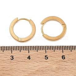 201 ステンレススチールフープピアス  304ステンレスピン付き  PVD真空メッキ  長持ちメッキ  リング形状  ゴールドカラー  15x2mm&nbsp;EJEW-D354-18G