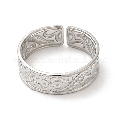 Не тускнеющие широкие кольца-манжеты из нержавеющей стали 304 RJEW-L107-009P