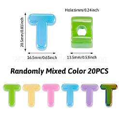 20 pièce de perles européennes en acrylique opaque avec placage UV&nbsp;OACR-TADJ0001-16T