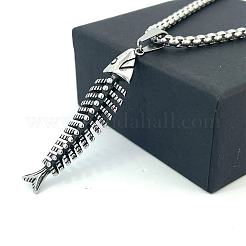 Мужские ожерелья с подвеской из рыбьей кости из нержавеющей стали LP2535