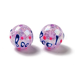 AB цвет прозрачный кракле акриловые круглые бусины&nbsp;OACR-A013-04C