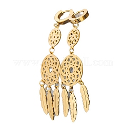 Серьги-кольца из нержавеющей стали 304 с плетеной паутиной FS-WG42220-01