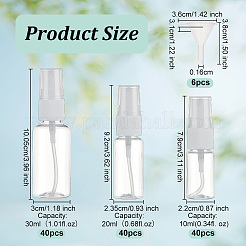 120 шт. 3 вида пластиковых дорожных распылителей AJEW-OC0005-07B