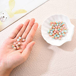 50 шт. Прозрачные бусины из смолы в полоску&nbsp;RESI-YW0001-02D