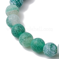 Braccialetti elastici con perline rotonde in agata naturale invecchiata e tinta&nbsp;BJEW-JB11074-03