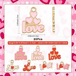 20 Stück Valentinstag-Anhänger aus Legierung und Emaille&nbsp;FIND-FS0005-21