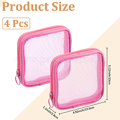 4 шт. косметичка-клатч из нейлоновой сетки и полиэфирного волокна на молнии для хранения&nbsp;ABAG-CN0001-57A