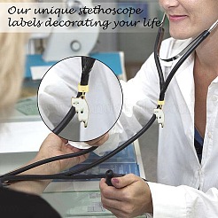 6 шт. подвеска в виде стетоскопа из сплава и эмали в форме кошки HJEW-SW00151-07