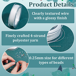 10 m 1 Rollen Polyester-Perlenfäden für Saatperlen&nbsp;OCOR-WH0082-348
