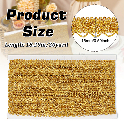 Металлизированная кружевная отделка из полиэстера SRIB-WH0011-180A-01