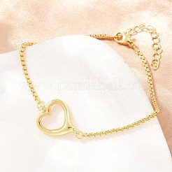 Braccialetti di collegamento del cuore in ottone per le donne&nbsp;KK-CBA68DA-02