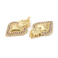 Porte micro ouvrent pendentifs zircone cubique en laiton de placage&nbsp;X-KK-C021-11G