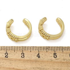 Латунные серьги-манжеты из прозрачного кубического циркония&nbsp;EJEW-F359-09G-01