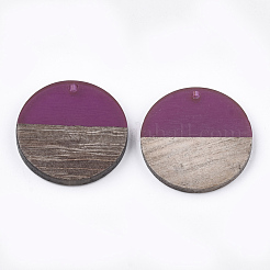 Pendentifs en bois de résine et de noyer&nbsp;RESI-S358-02B-11