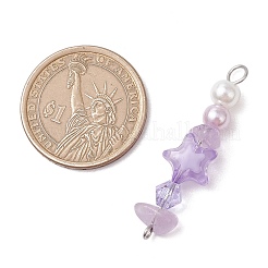 4 шт. 4-цветные стеклянные и акриловые жемчужины PALLOY-JF03339