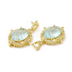 Подвески из латуни и дробленого льда с кубическим цирконием KK-H438-02G-04