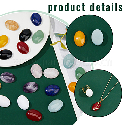 20 шт. 10 стиля кабошонов из натуральных и синтетических смешанных драгоценных камней G-FH0002-56
