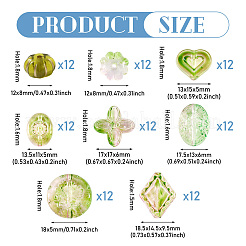 96 шт. 8 стиля двухцветные прозрачные акриловые бусины&nbsp;MACR-TA0002-12