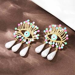 Серьги-гвоздики с подвесками в форме слезы из нержавеющей стали 304&nbsp;LS-EJEW-A138-07G