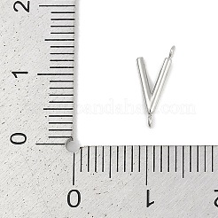 304ステンレススチールレターコネクタチャーム  ステンレス鋼色  V字  12x5x2mm  穴：1.2mm&nbsp;LS-STAS-M108-01P-22