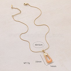 Минималистичные трапециевидные подвески из нержавеющей стали 304 с эмалью и искусственным жемчугом для женщин&nbsp;DN6458